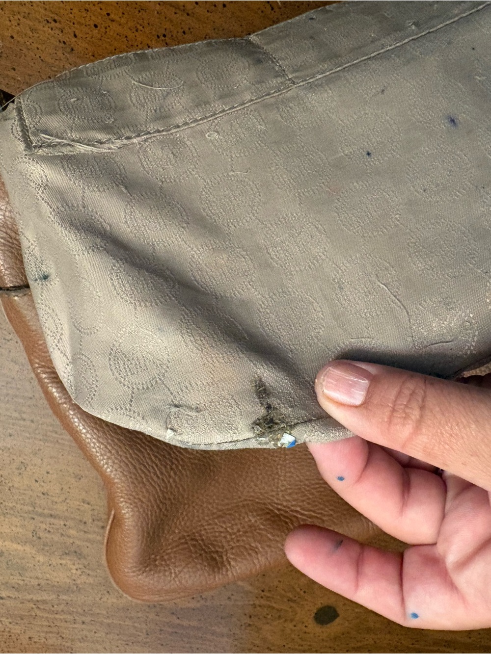 Michael Kors Brown Leather Crossbody Bag (NEEDS CLEANING INSIDE) - Picture 7 of 12